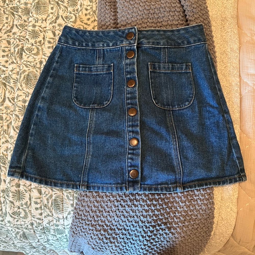 Brandy Melville Denim Button Up Skirt